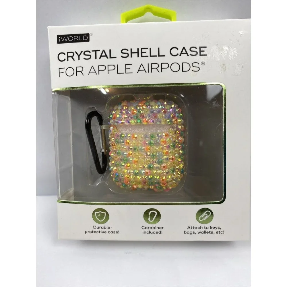 Crystal Shell Case Fits Air Pod Handmade With Multicolor Rhinestones - Picture 1 of 6